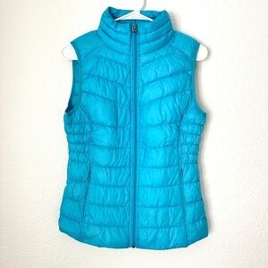 Blanc Noir Puffer Vest Women’s S Blue Full Zip Down Insulated Outerwear